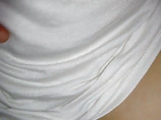 My wife very curly in transparent white underware